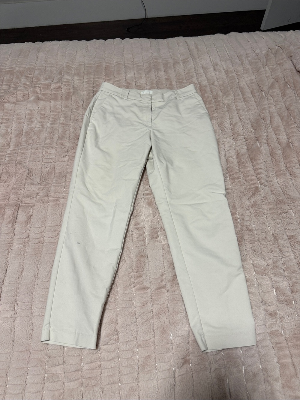 H&M Women's Cream Straight-Leg Pants